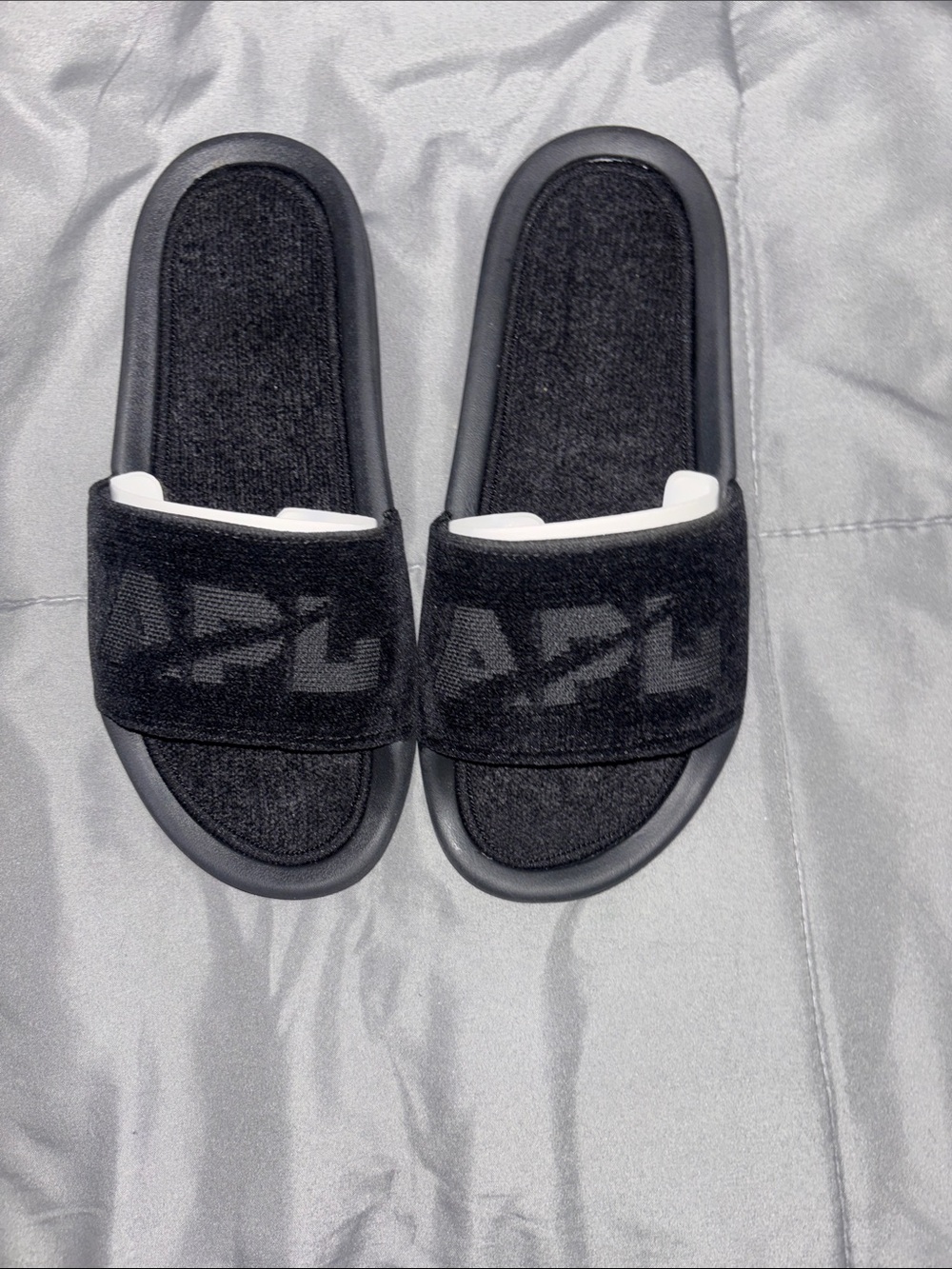 APL women’s Black Slide Sandals with Textured Strap